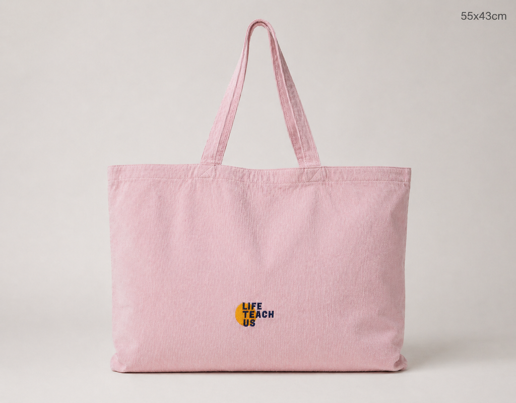 Große Cordtasche rosa