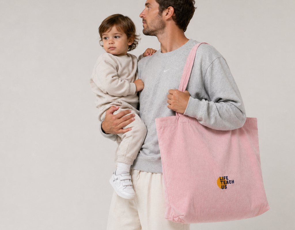 Große Cordtasche rosa